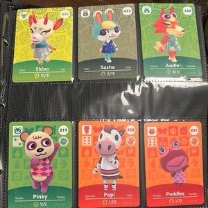 Nintendo Green and Yellow Animal Crossing Amiibo Cards